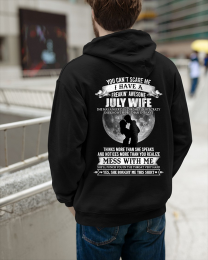 JULY WIFE – FREAKIN' AWESOME FROM WIFE – ROMANTIC GRAPHIC T-SHIRT FOR HUSBANDS - MTNN07 (SKU2607-291-07)