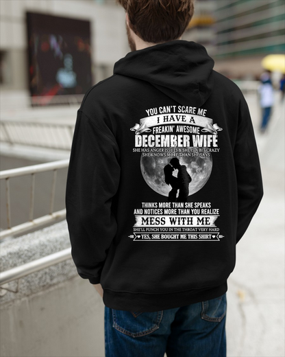 DECEMBER WIFE – FREAKIN' AWESOME FROM WIFE – ROMANTIC GRAPHIC T-SHIRT FOR HUSBANDS - MTNN12 (SKU2607-291-12)