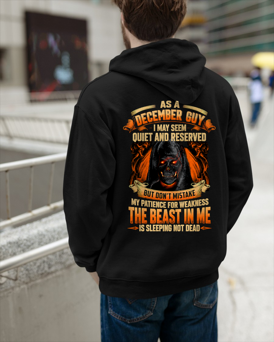 DECEMBER GUY – THE BEAST IN ME IS SLEEPING, NOT DEAD – SKULL GRAPHIC T-SHIRT FOR MEN - MTNN12 (SKU2607-289-12)