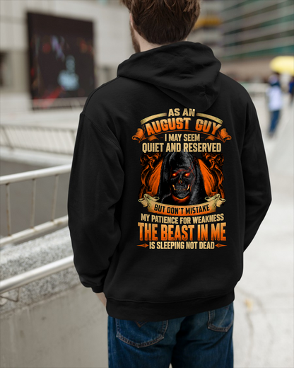 AUGUST GUY – THE BEAST IN ME IS SLEEPING, NOT DEAD – SKULL GRAPHIC T-SHIRT FOR MEN - MTNN08 (SKU2607-289-08)