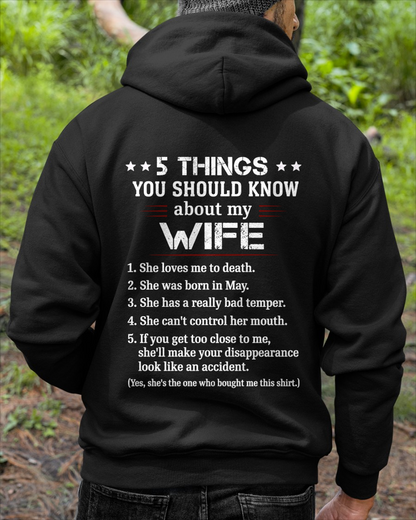 MAY – 5 THINGS YOU SHOULD KNOW ABOUT MY WIFE - T-SHIRT FROM WIFE - MTNN05 (SKU2606-283-05)