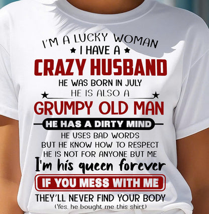 JULY - TO MY WIFE - I'M A LUCKY WOMAN - GIFT FROM HUSBAND - MTNN07 (SKU12-282-07)