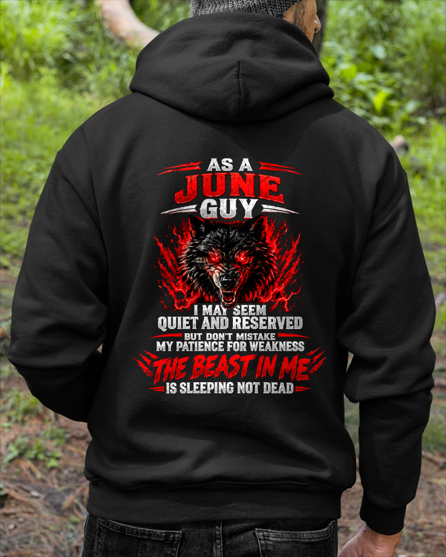 JUNE GUY – THE BEAST IN ME IS SLEEPING NOT DEAD – WOLF T-SHIRT FOR MEN - MTNN06 (SKU2610-21-06)