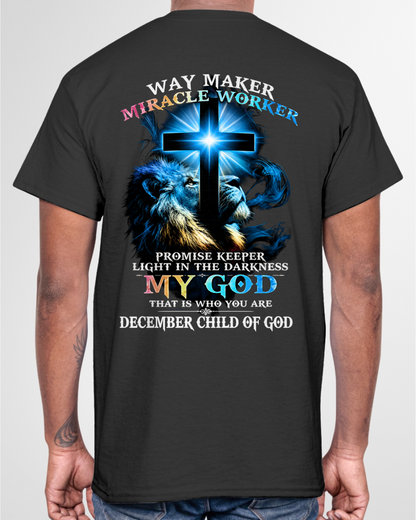DECEMBER - WAY MAKER MIRACLE WORKER – CHRISTIAN T-SHIRT FOR MEN - MTNN12 (SKU2606-342-12)