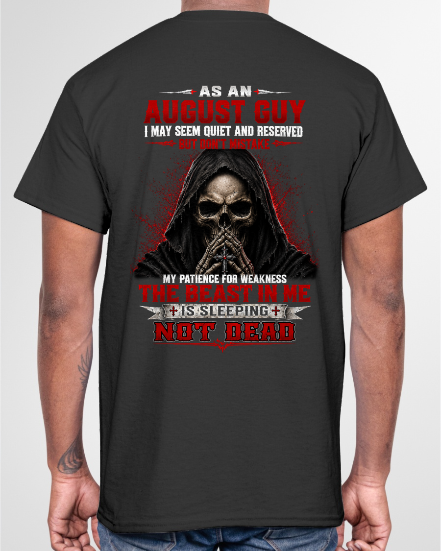 AUGUST GUY – THE BEAST IN ME IS SLEEPING, NOT DEAD – SKULL T-SHIRT FOR MEN - MTNN08 (SKU2607-116-08)