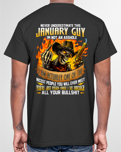 JANUARY GUY – I SEE THROUGH ALL YOUR BULLSH*T – SKULL GRAPHIC T-SHIRT FOR MEN - MTNN01 (SKU2607-290-01)