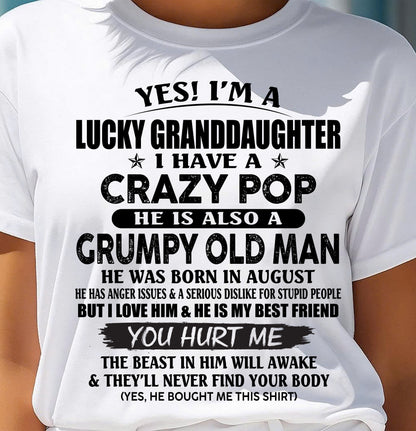 AUGUST - LUCKY GRANDDAUGHTER OF CRAZY POP - PERFECT GIFT FOR YOUR GRANDDAUGHTER FROM POP - MTNN08 (SKU12-39-08)