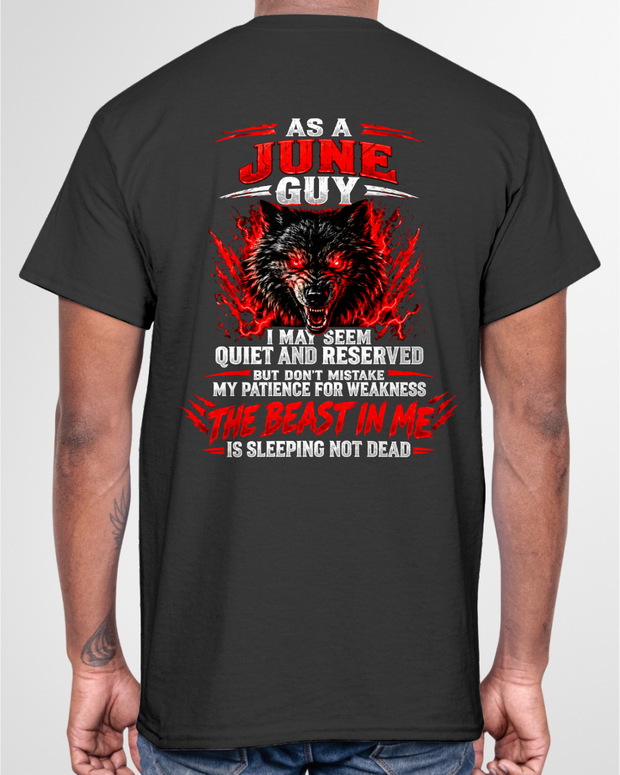 JUNE GUY – THE BEAST IN ME IS SLEEPING NOT DEAD – WOLF T-SHIRT FOR MEN - MTNN06 (SKU2610-21-06)