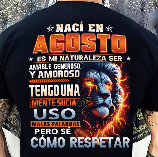 AGOSTO - MENTE SUCIA PERO S�� RESPETAR - REGALO DE CUMPLEA��OS PARA HOMBRES - MTNN08sp (SKU10-68-08)