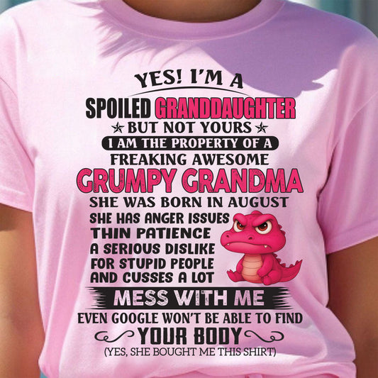 AUGUST - YES, I'M A SPOILED GRANDDAUGHTER - GIFT FROM GRANDMA - MTNN08 (SKU09-96-08)