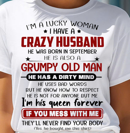 SEPTEMBER - TO MY WIFE - I'M A LUCKY WOMAN - GIFT FROM HUSBAND - MTNN09 (SKU12-282-09)