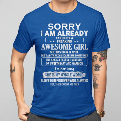 April - Awesome Girl - Perfect Gift For Your Boyfriend, Husband From Wife - HNDS04  (SKU04-86MT-04)