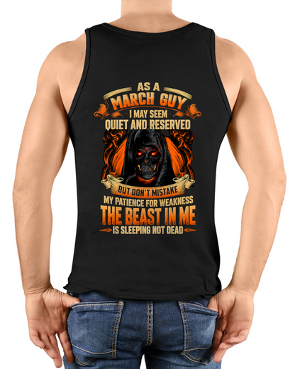 MARCH GUY – THE BEAST IN ME IS SLEEPING, NOT DEAD – SKULL GRAPHIC T-SHIRT FOR MEN - MTNN03 (SKU2607-289-03)