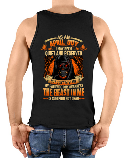 APRIL GUY – THE BEAST IN ME IS SLEEPING, NOT DEAD – SKULL GRAPHIC T-SHIRT FOR MEN - MTNN04 (SKU2607-289-04)