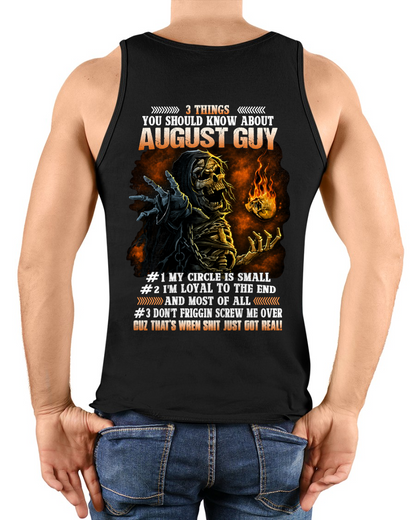 AUGUST GUY – 3 THINGS YOU SHOULD KNOW ABOUT ME – SKULL GRAPHIC T-SHIRT FOR MEN - MTNN08 (SKU2607-169-08)