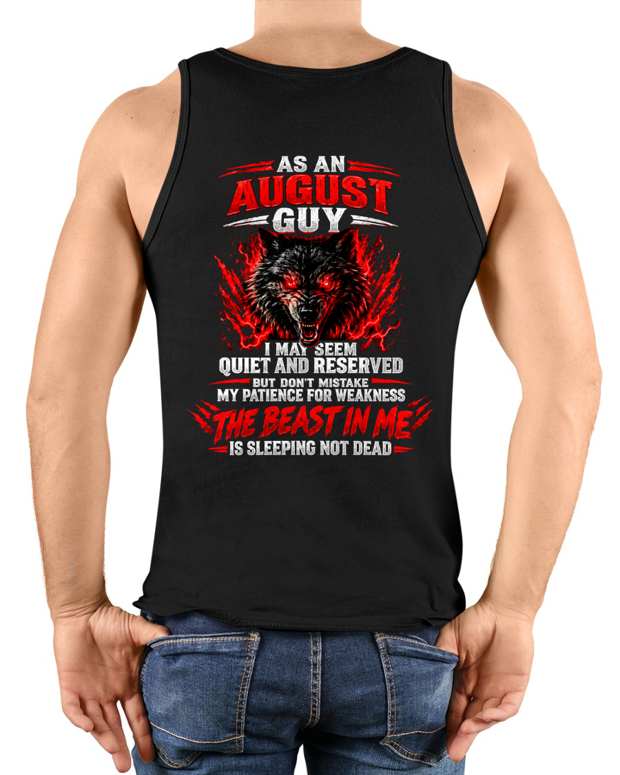AUGUST GUY – THE BEAST IN ME IS SLEEPING NOT DEAD – WOLF T-SHIRT FOR MEN - MTNN08 (SKU2610-21-08)