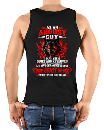 AUGUST GUY – THE BEAST IN ME IS SLEEPING NOT DEAD – WOLF T-SHIRT FOR MEN - MTNN08 (SKU2610-21-08)