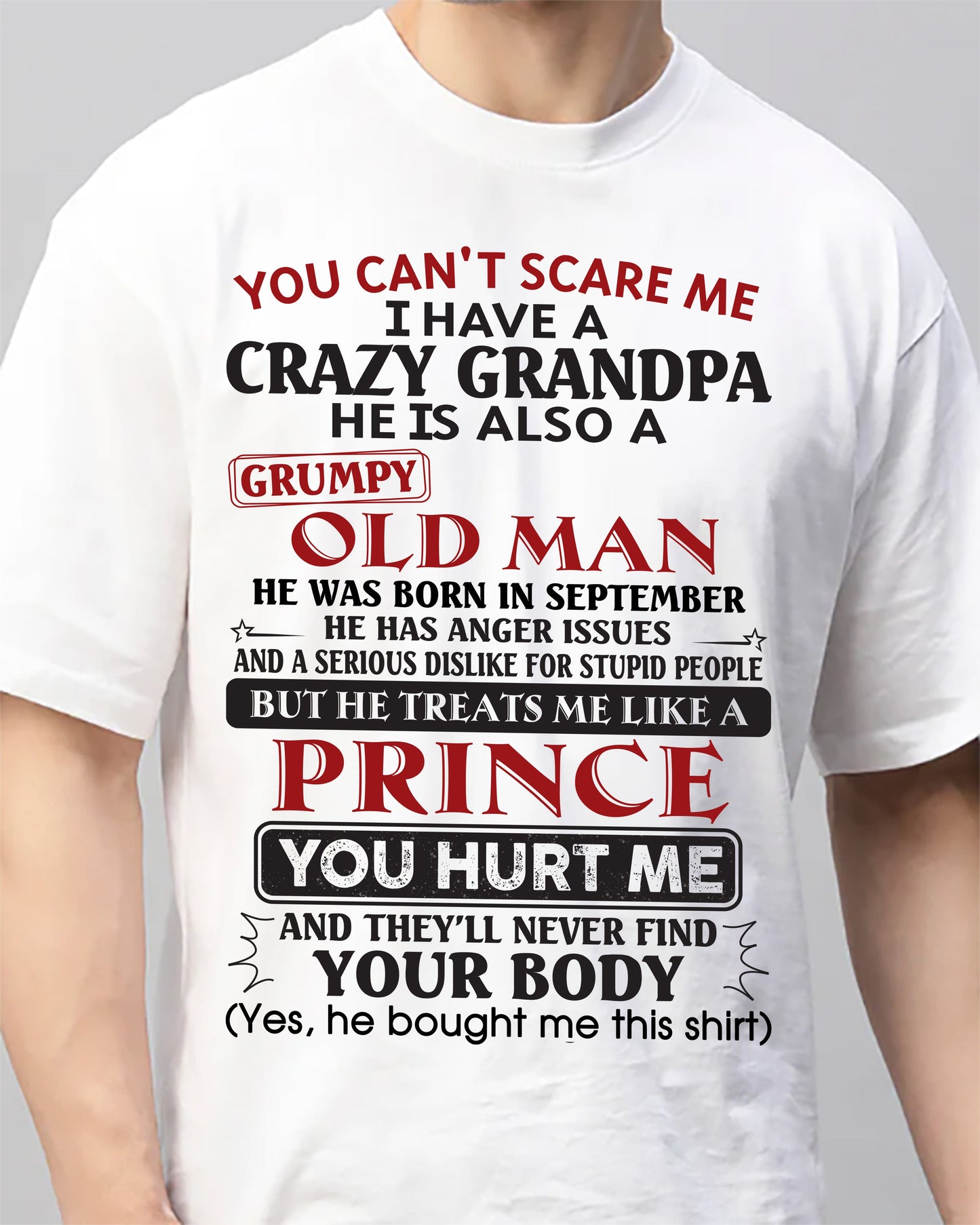September – You Can’t Scare Me I Have A Crazy Grandpa – Gift For Grandson And Granddaughter From Grandpa – mtnn09 (SKU10-186-09)