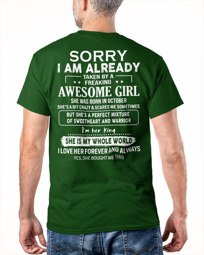 October - Awesome girl - Perfect gift for your boyfriend - (SKU04-86-10) - From Wife MTNN10