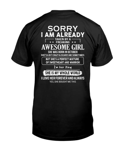 October - Awesome girl - Perfect gift for your boyfriend - (SKU04-86-10) - From Wife MTNN10