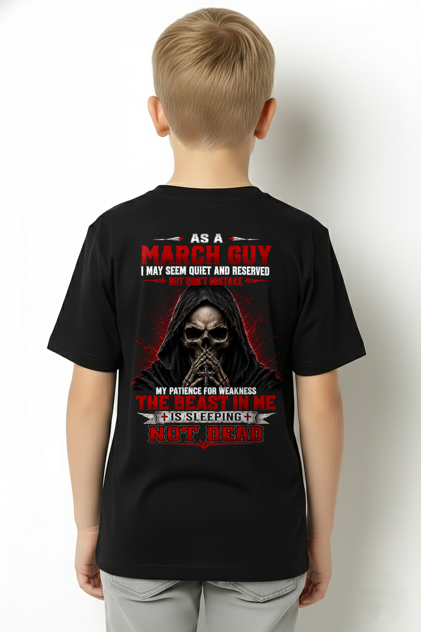 MARCH GUY – THE BEAST IN ME IS SLEEPING, NOT DEAD – SKULL T-SHIRT FOR MEN - MTNN03 (SKU2607-116-03)