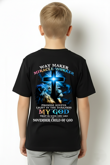 NOVEMBER - WAY MAKER MIRACLE WORKER – CHRISTIAN T-SHIRT FOR MEN - MTNN11 (SKU2606-342-11)