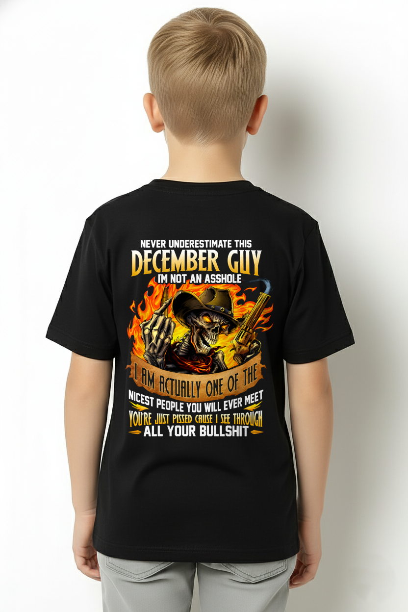 DECEMBER GUY – I SEE THROUGH ALL YOUR BULLSH*T – SKULL GRAPHIC T-SHIRT FOR MEN - MTNN12 (SKU2607-290-12)