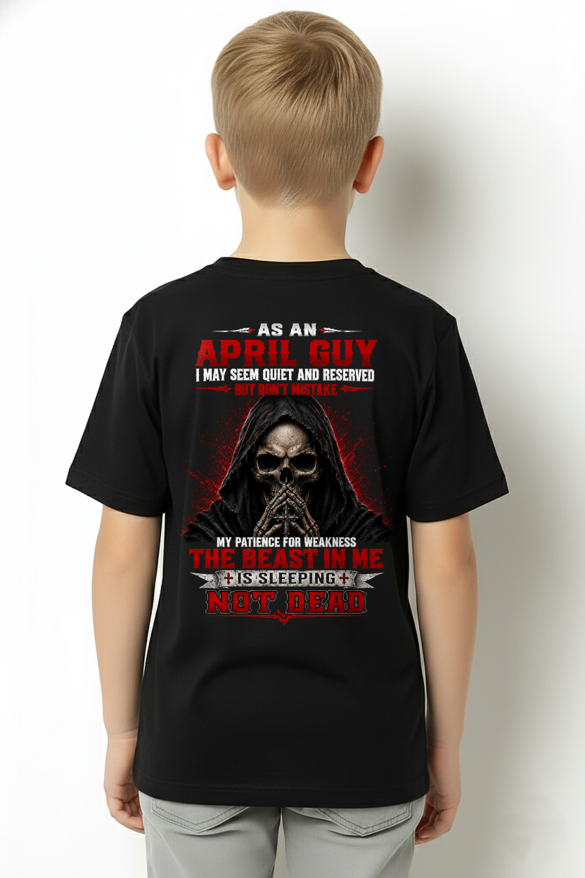 APRIL GUY – THE BEAST IN ME IS SLEEPING, NOT DEAD – SKULL T-SHIRT FOR MEN - MTNN04 (SKU2607-116-04)