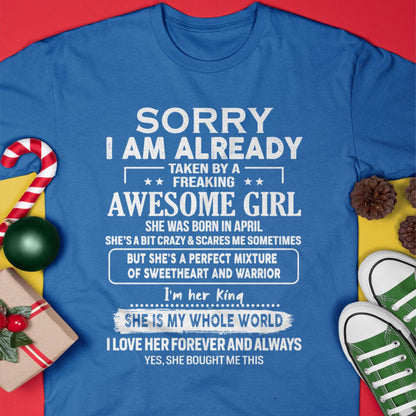 April - Awesome Girl - Perfect Gift For Your Boyfriend, Husband From Wife - HNDS04  (SKU04-86MT-04)