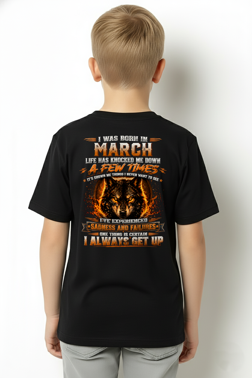 MARCH – LIFE HAS KNOCKED ME DOWN – WOLF T-SHIRT FOR MEN - MTNN03 (SKU2607-331-03)