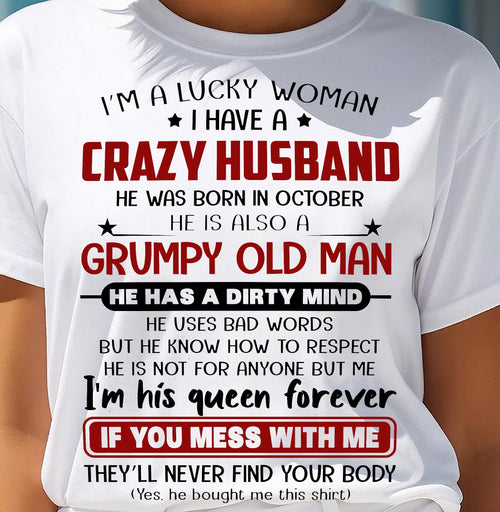 OCTOBER - TO MY WIFE - I'M A LUCKY WOMAN - GIFT FROM HUSBAND - MTNN10 (SKU12-282-10)