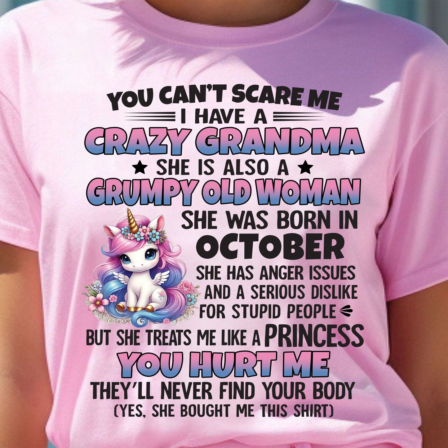 OCTOBER - YOU CAN'T SCARE ME - GIFT FROM GRANDMA - HNDS10 (SKU09-106-10)