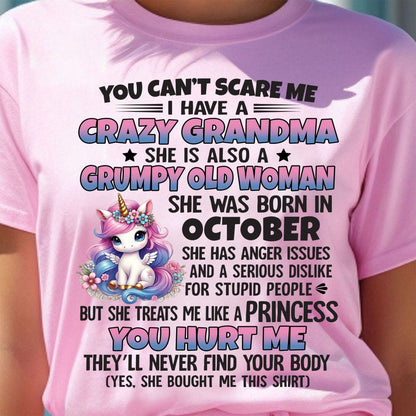 OCTOBER - YOU CAN'T SCARE ME - GIFT FROM GRANDMA - HNDS10 (SKU09-106-10)