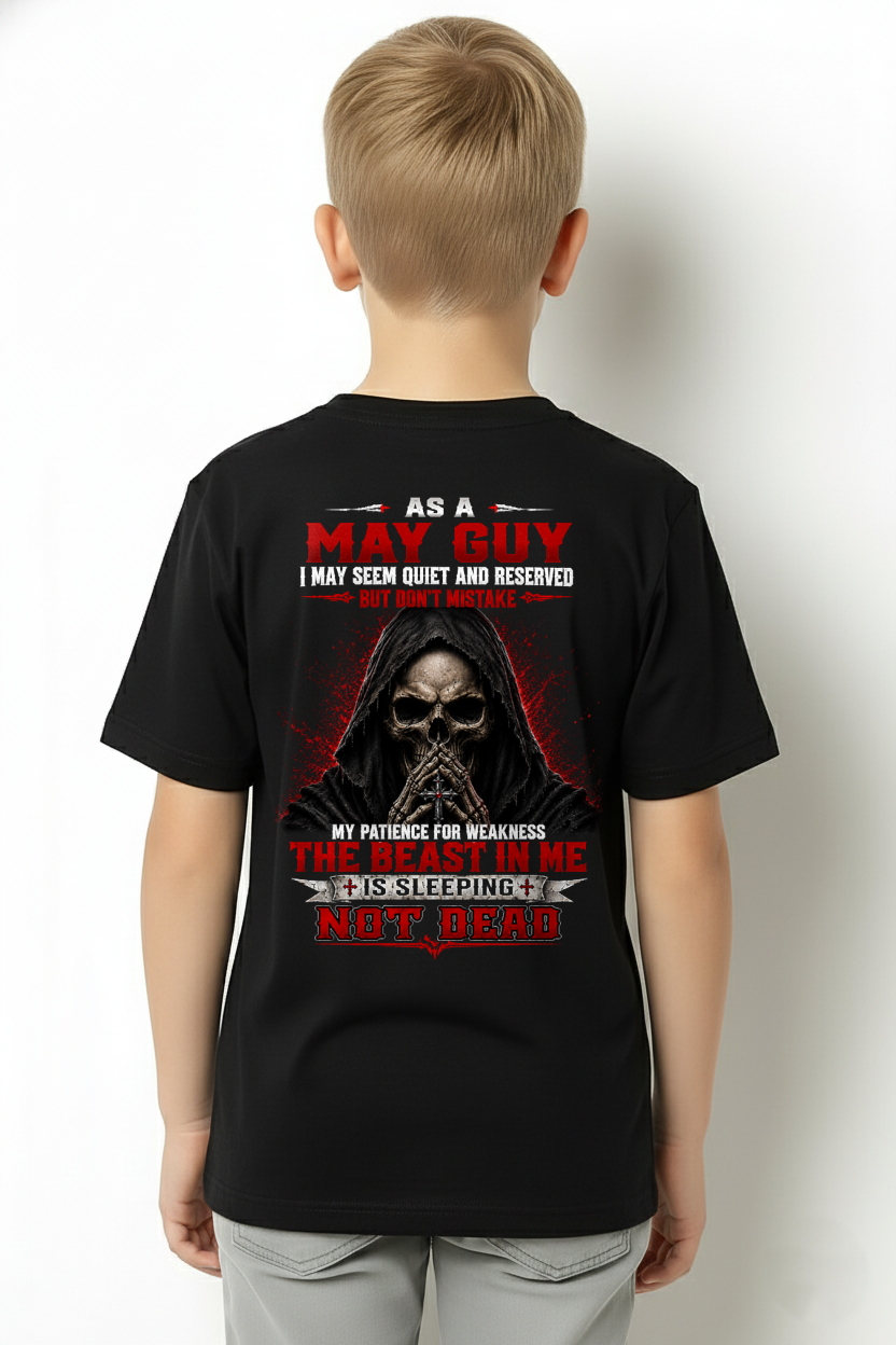 MAY GUY – THE BEAST IN ME IS SLEEPING, NOT DEAD – SKULL T-SHIRT FOR MEN - MTNN05 (SKU2607-116-05)