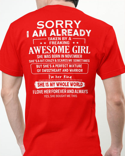 November - Awesome girl - Perfect gift for your boyfriend - (SKU04-86-11) - From Wife MTNN11