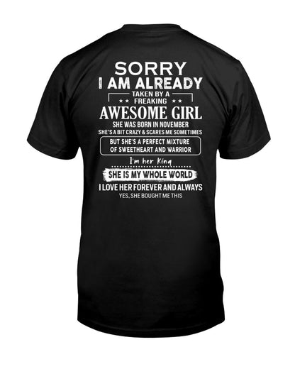November - Awesome girl - Perfect gift for your boyfriend - (SKU04-86-11) - From Wife MTNN11