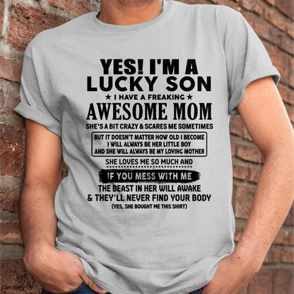 I am Lucky Son - Gift For Son From Mom - MTNN00 - (SKU-T1206LMS-00)