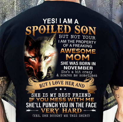 November - Lucky Son of Awesome Mom - Perfect Gift for Son From Mom - MTNN11 (SKU10-128-11)