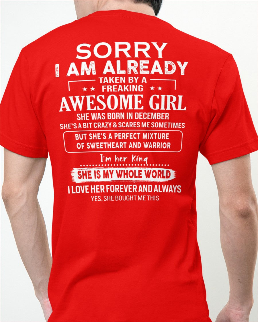 December - Awesome girl - Perfect gift for your boyfriend - (SKU04-86-12) - From Wife MTNN12