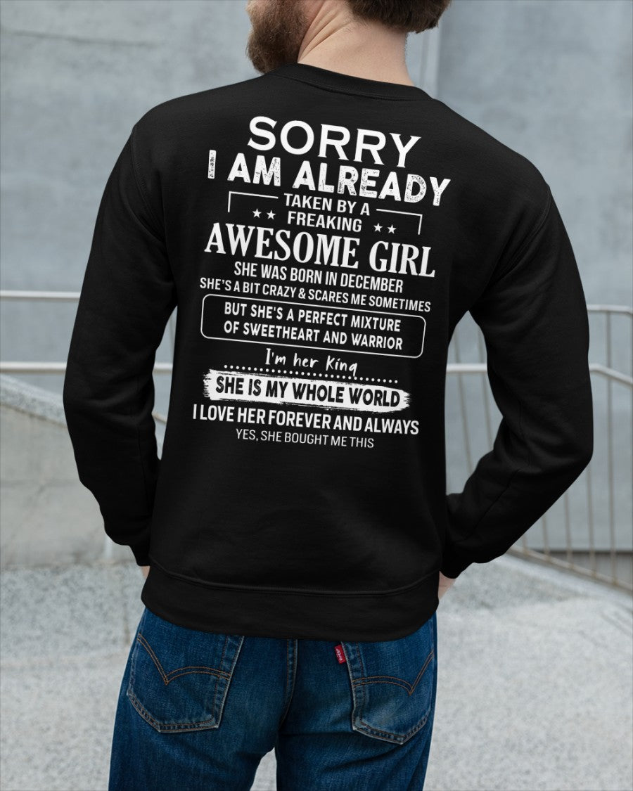 December - Awesome girl - Perfect gift for your boyfriend - (SKU04-86-12) - From Wife MTNN12