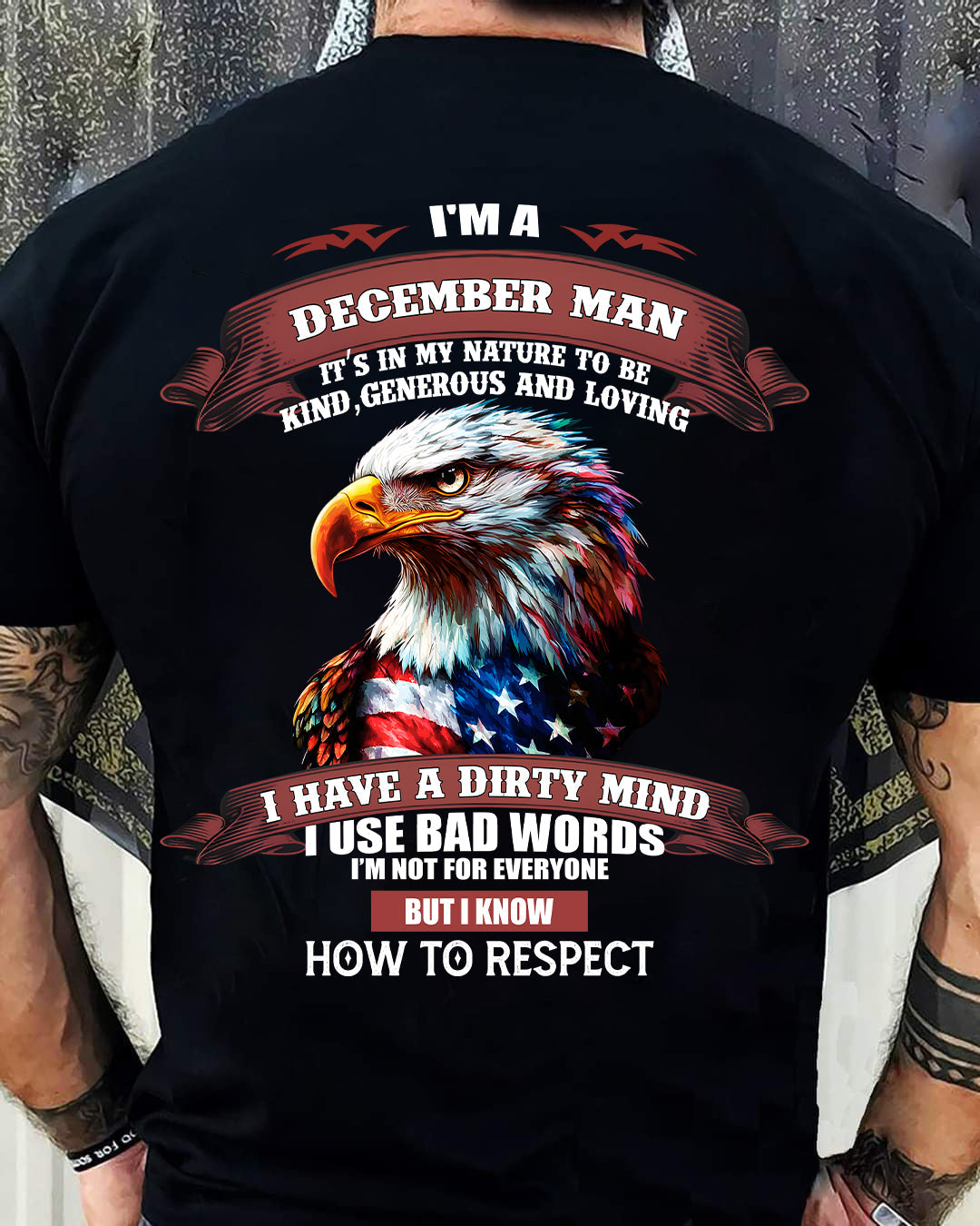DECEMBER - KNOW HOW TO RESPECT - BIRTHDAY T-SHIRT FOR MEN - MTNN12 (SKU12-311-12)