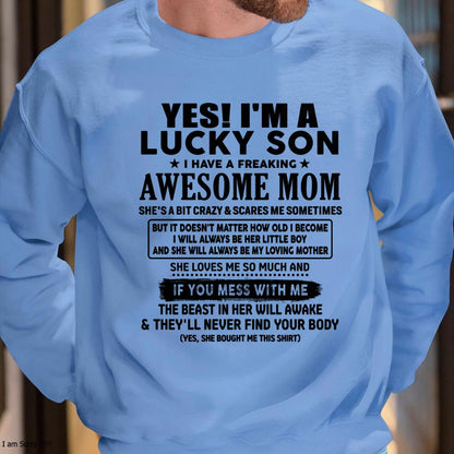 I am Lucky Son - Gift For Son From Mom - MTNN00 - (SKU-T1206LMS-00)