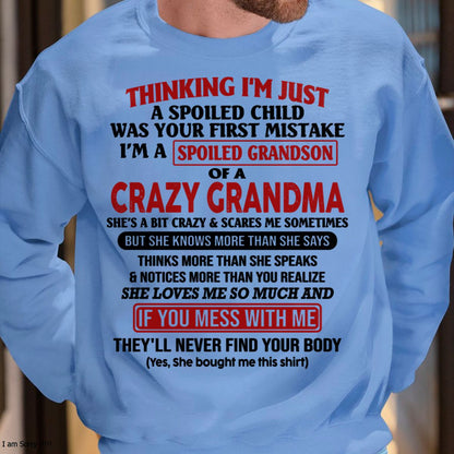 I'M A SPOILED GRANDSON OF A CRAZY GRANDMA - From Grandma - MTNN00 (SKU-GMS1-NTT00)