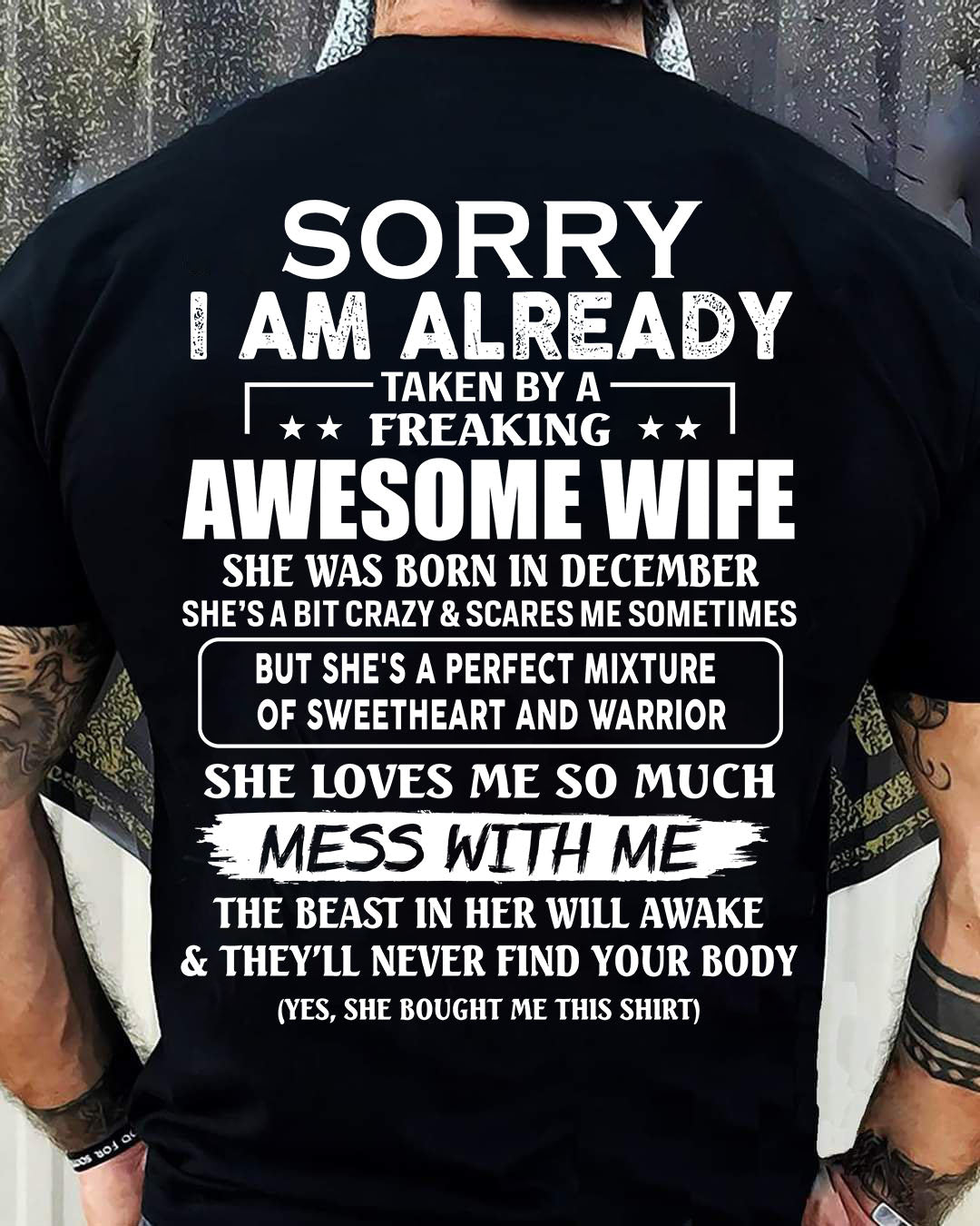 Wife December - Perfect gift for husband From Wife - MTNN12 (SKU68-86-12)
