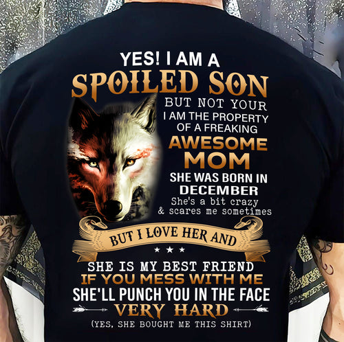 December - Lucky Son of Awesome Mom - Perfect Gift for Son From Mom - MTNN12 (SKU10-128-12)