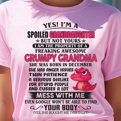 DECEMBER - YES, I'M A SPOILED GRANDDAUGHTER - GIFT FROM GRANDMA - MTNN12 (SKU09-96-12)