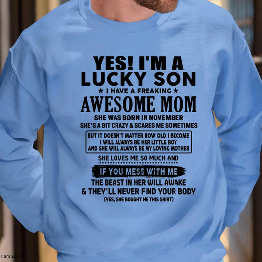 November - I am Lucky Son - Gift For Son From Mom - MTNN11 - (SKU-T1206LMS-11)