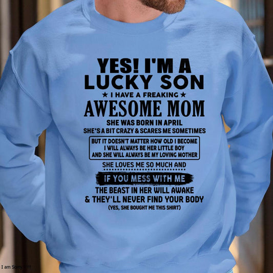 April - I am Lucky Son - Gift For Son From Mom - MTNN04 - (SKU-T1206LMS-04)
