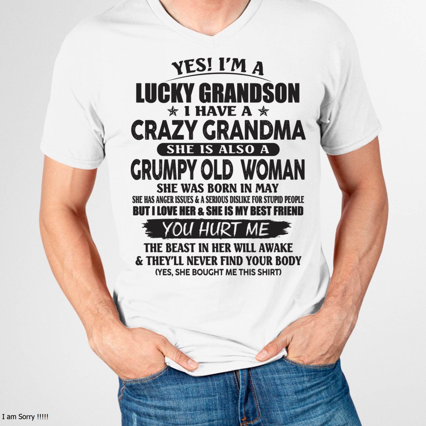 MAY - LUCKY GRANDSON OF CRAZY GRANDMA -  FROM GRANDMA - HNDS05 (SKU10-173-05)