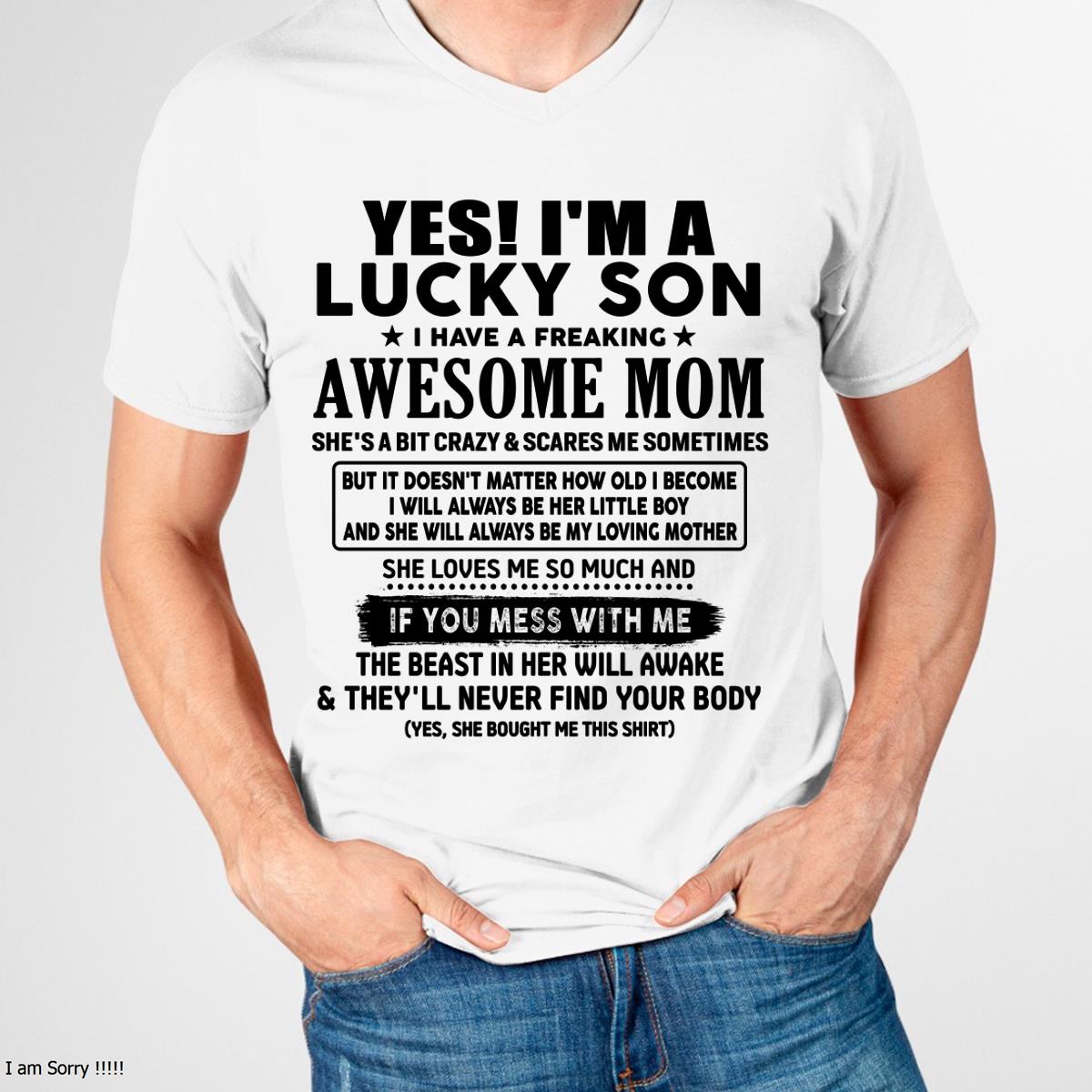 I am Lucky Son - Gift For Son From Mom - MTNN00 - (SKU-T1206LMS-00)